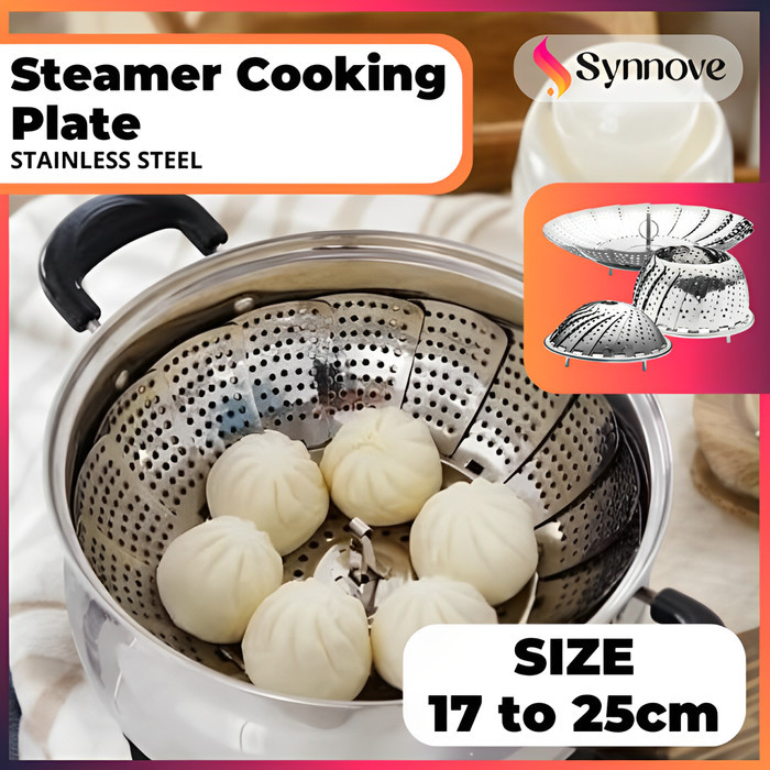 Kukusan Stainless Steel Lipat Flexible Tatakan Kukusan Steamer Cooking Plate Alat Kukus Lipat Bunga