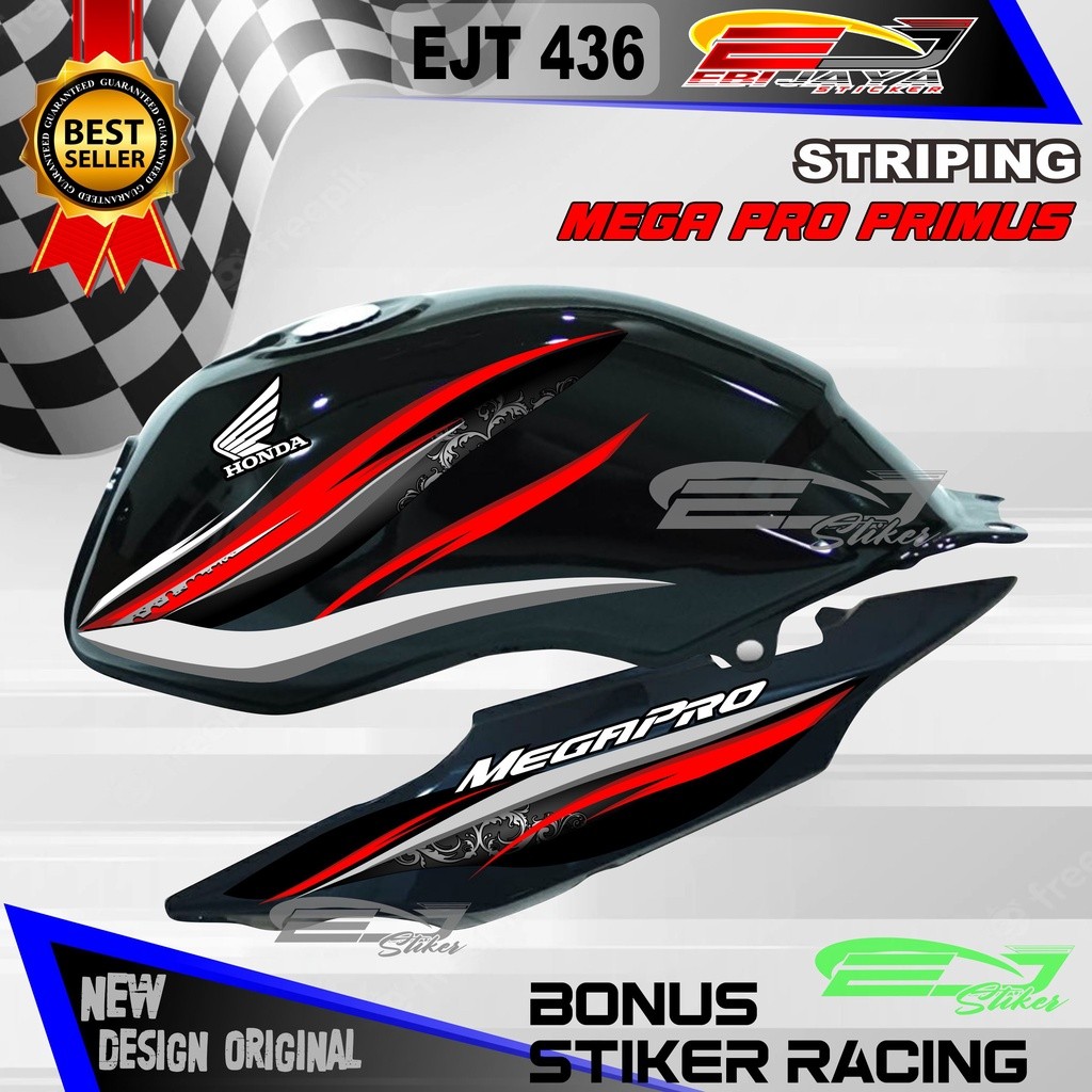 STRIPING MODIFIKASI MEGAPRO PRIMUS HOLOGRAM STIKER VARIASI MOTOR MEGAPRO PRIMUS LIS BODY MEGAPRO STR