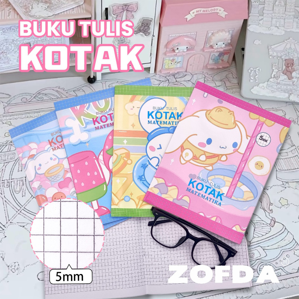 

5/10PCS Buku Tulis Grid 5mm 38 Lembar Buku Kotak Kecil Buku Tulis Sekolah Motif Kartun Lucu Diary Agenda Notebook