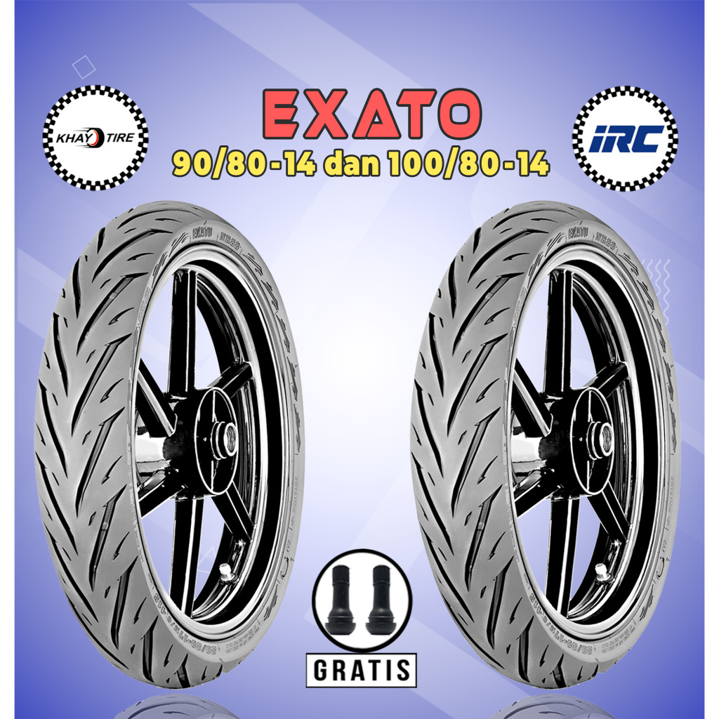 Paket Ban Motor Matic IRC EXATO 90/80-14 + 100/80-14 Tubeless