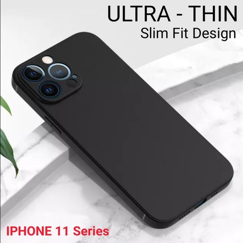 CASE IPHONE 11 / 11 PRO / 11 PRO MAX PREMIUM BLACK MATTE SOFT BLACK DOFF SLIM FIT