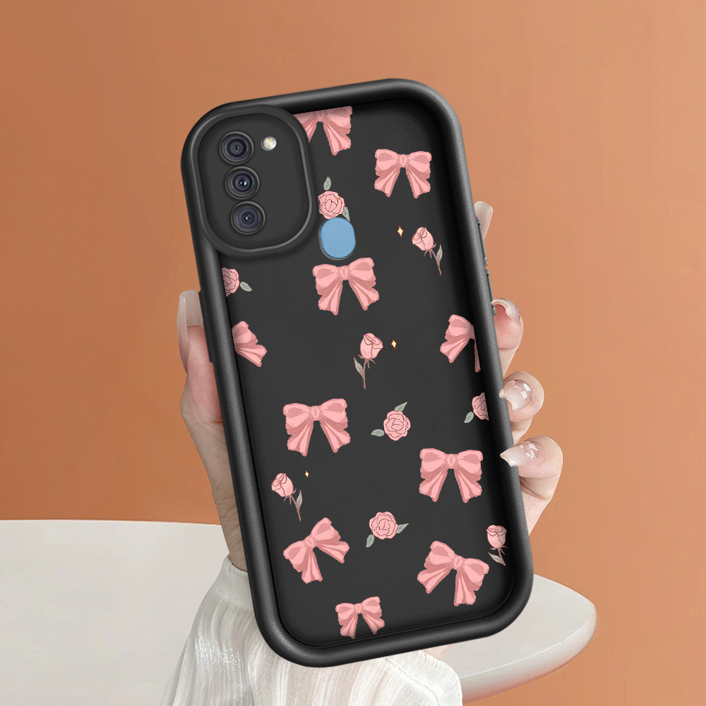 Compitable With Samsung A11 M11 Bow Flower Pattern Lensa inklusif lengkap Soft Silicone Phone Case H