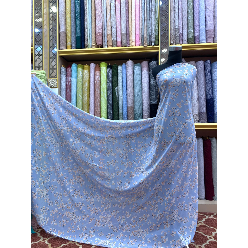 0.5 Meter Chiffon Motif Premium SAKURA / sifon motif / kain chiffon / bahan chiffon motif / sifon mo