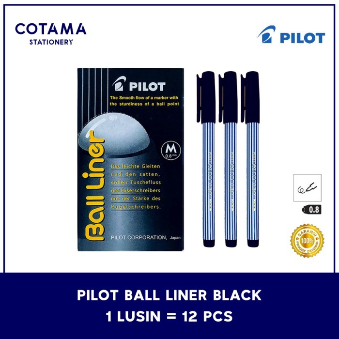 

[New Arrival]Promo Pulpen Pilot Balliner / Bolpoin Ball Liner 0.8 mm - 1 lusin isi 12 pcs - Hitam
