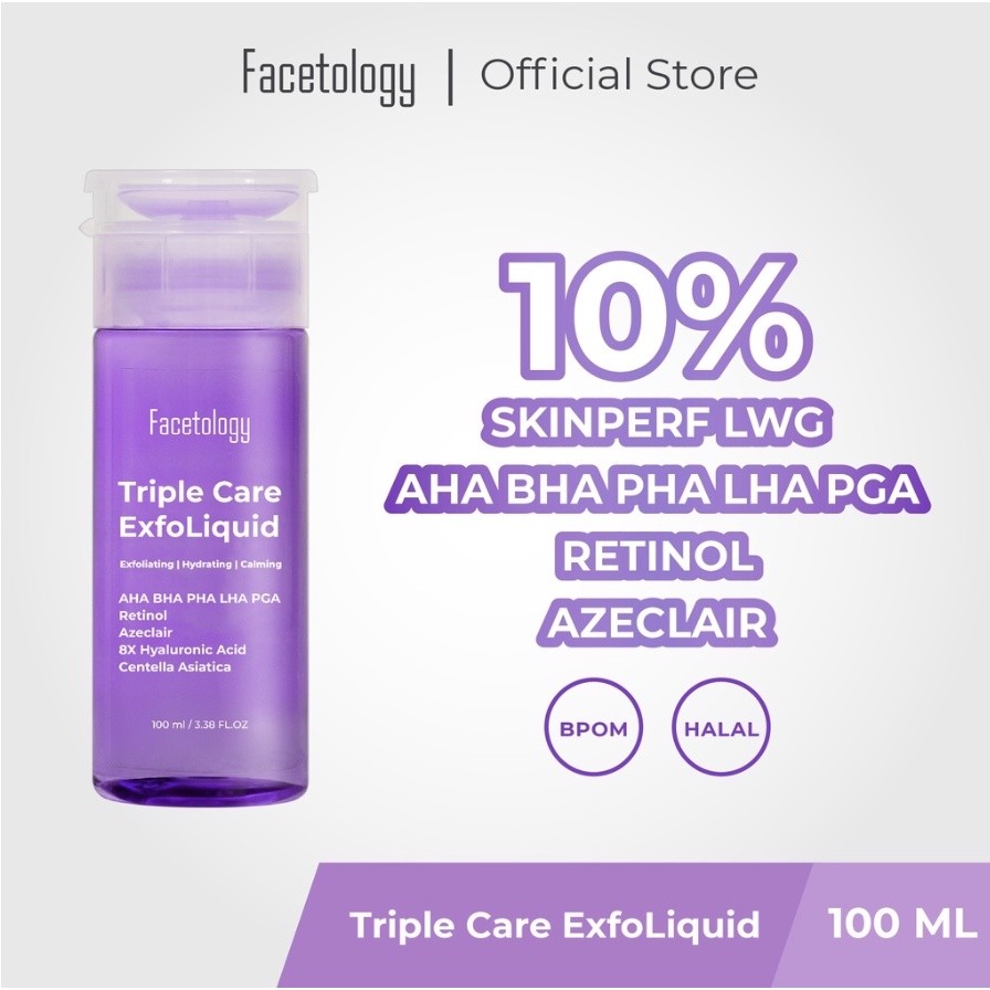 ❄️Domestika❄️ Facetology Triple Care ExfoLiquid Toner 100ml Exfoliating AHA BHA PHA LHA PGA