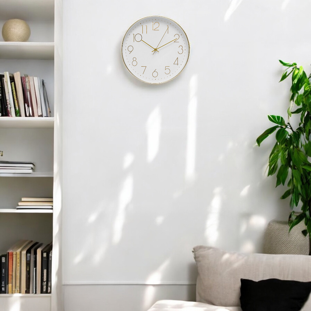 Informa 30 Cm Jam Dinding Mc - Gold Wall Clock Jam Tembok Aesthetic Dekorasi Rumah Hiasan Dinding