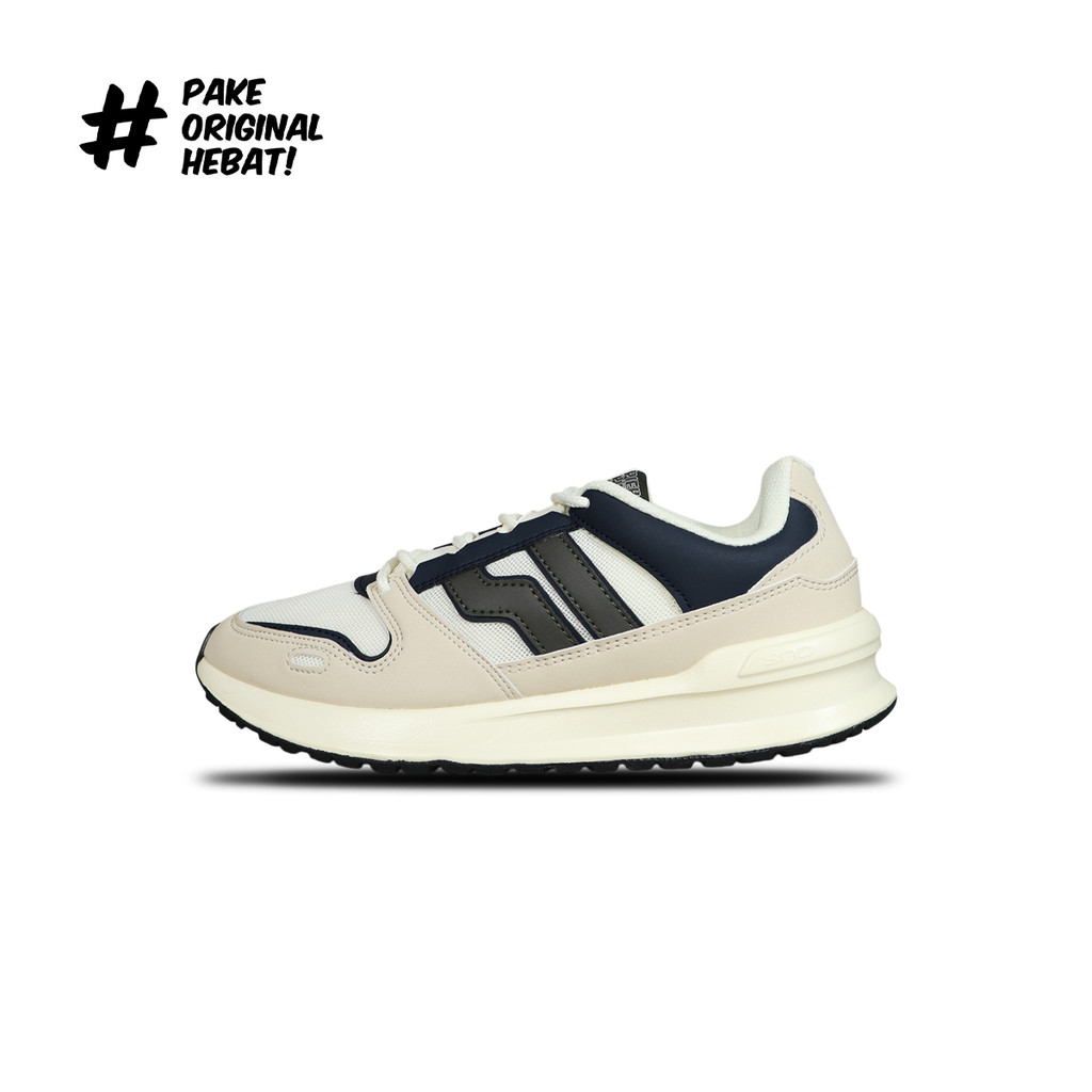 Piero Sepatu Sneakers Jogger 24 - Fog Grey/Off White/Brown