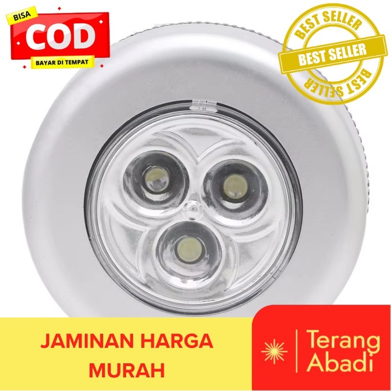 LAMPU LED SENTUH 3 MATA LED / STICK AND TOUCH LED LAMP 3 LED BATERAI