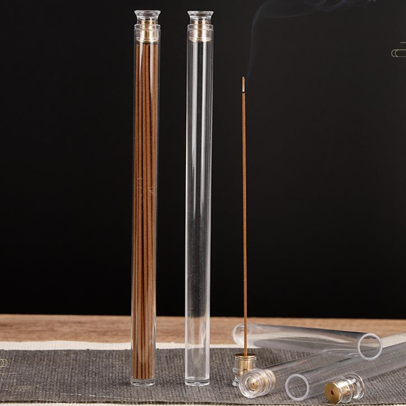 

10pcs Transparent Incense Tube Plastic Storage Box Carrying Convenient Packaging Container with Incense Plug Holder