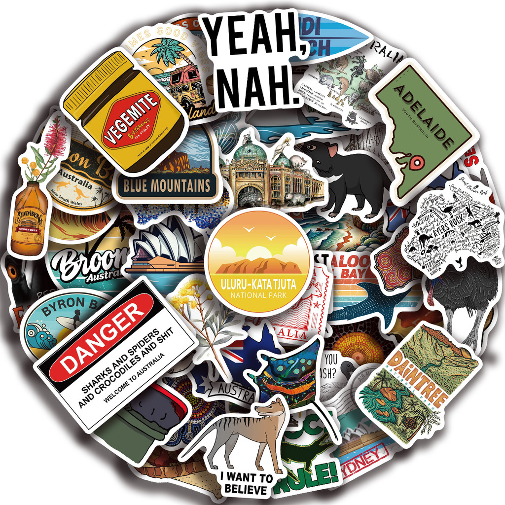 

50PCS Travel City Australia Landscape Stickers Decal DIY Phone Laptop Guitar Stationery Scrapbook Skateboard Toy Sticker