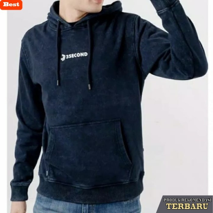 hoodie pria keren sweater distro jaket keren switer pria hoodie 3second - Hitam