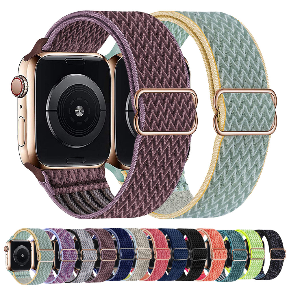 Soft Watch Band For IWatch 9 8 7 6 SE 38 40 41 42 44 45mm Nyon Loop Strap For Iwo13 S7 Pro W26 W66 H