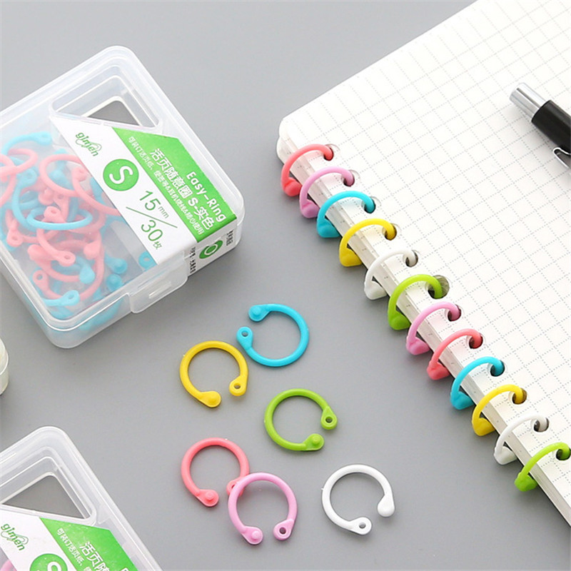 

32 Pcs Creative Plastic Multi-Function Circle Ring DIY Albums Loose-Leaf Book Binder Hoops Office Binding Supplies