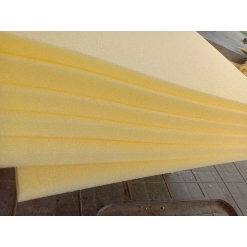 busa lembaran 2cm busa kuning ukuran 100x30x2cm