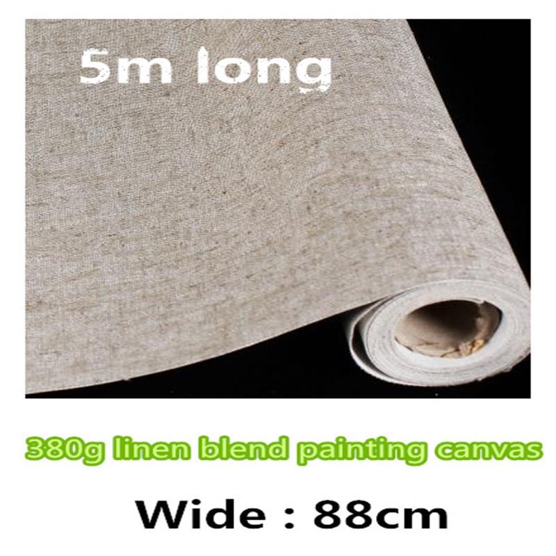 

380gsm smooth texture 88 cm triple primed linen blend canvas roll
