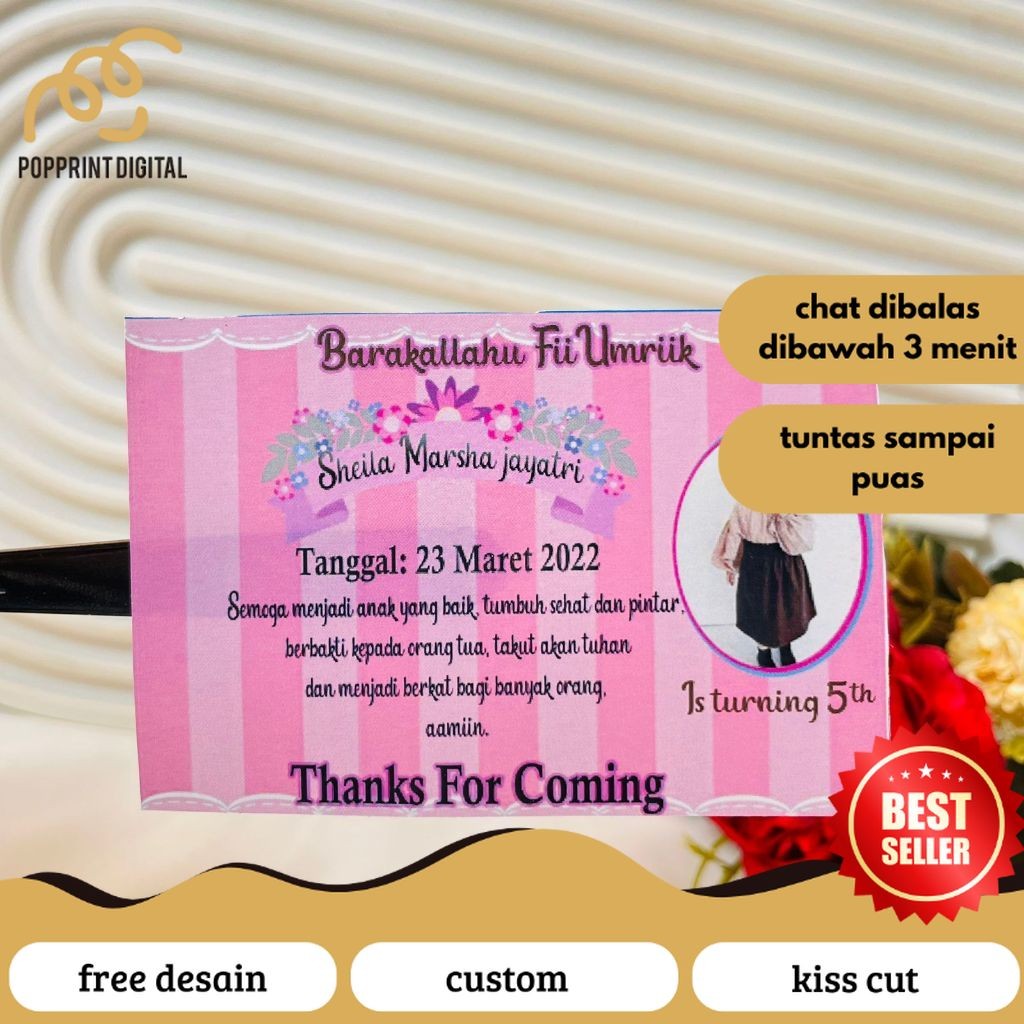 

PopPrints Stiker Ulang Tahun Anak Sticker Acara Birthday Label Ultah Ulang Taun Anak Print Termurah