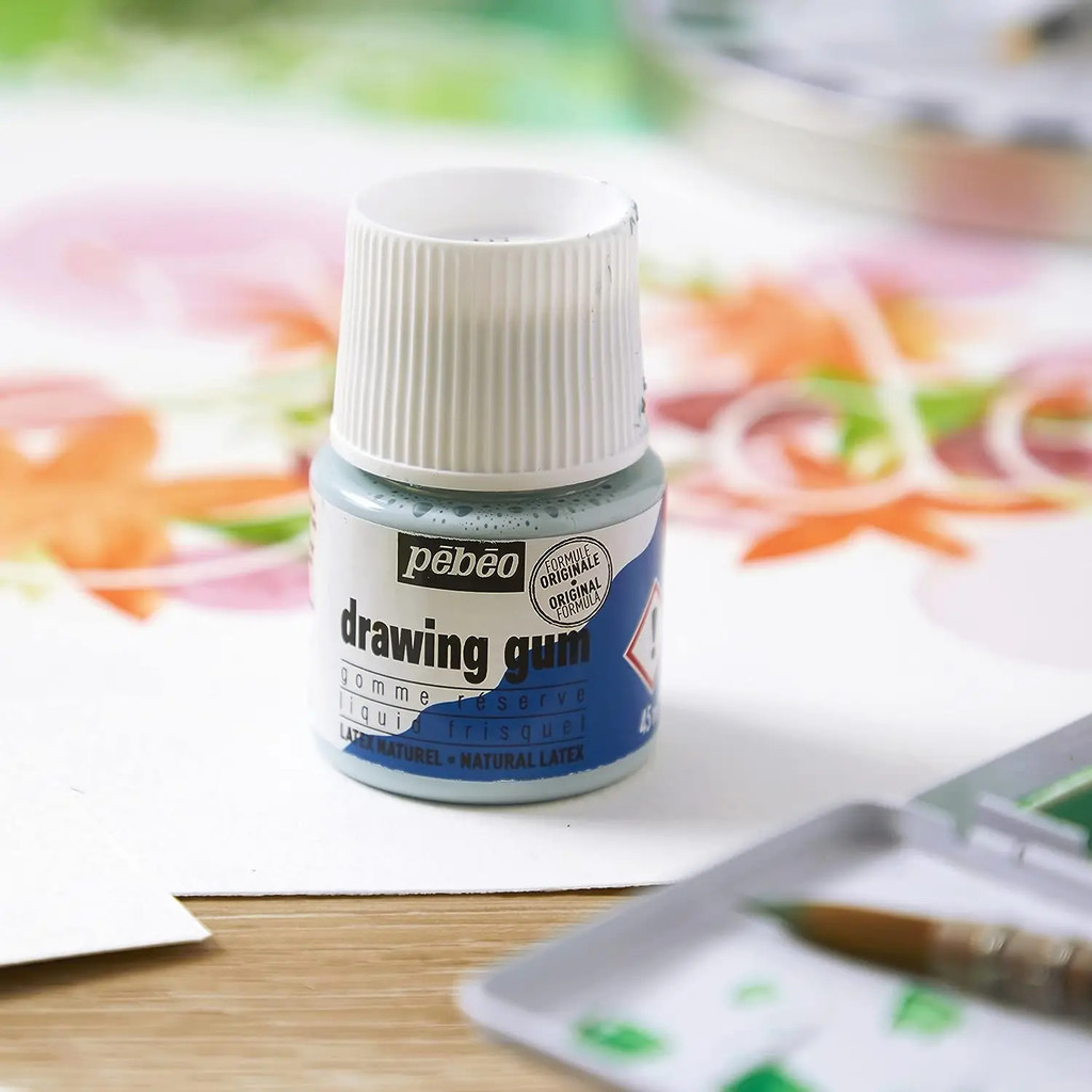 

Pebeo Easy Peel Liquid Latex Masking Fluid Drawing Gum Dries Quickly For Ink Watercolor Gouache Crafts Supplies - 45ml Bottle
