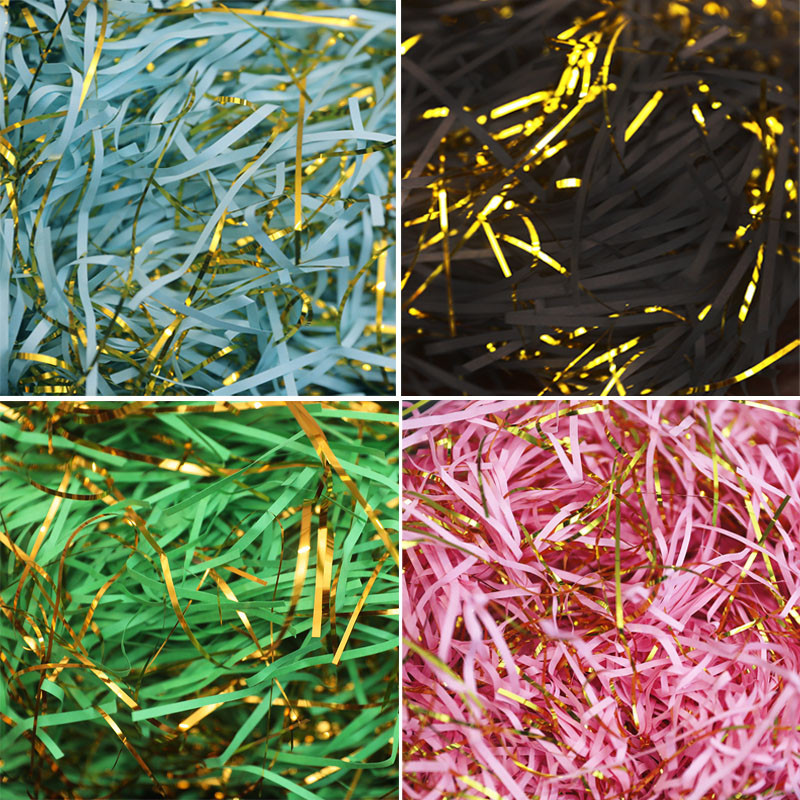 

20/30/50/100g Colorful Shredded Crinkle Lafite Paper Raffia DIY Wedding Party Candy Gift Box Filler Packaging Home Decorations