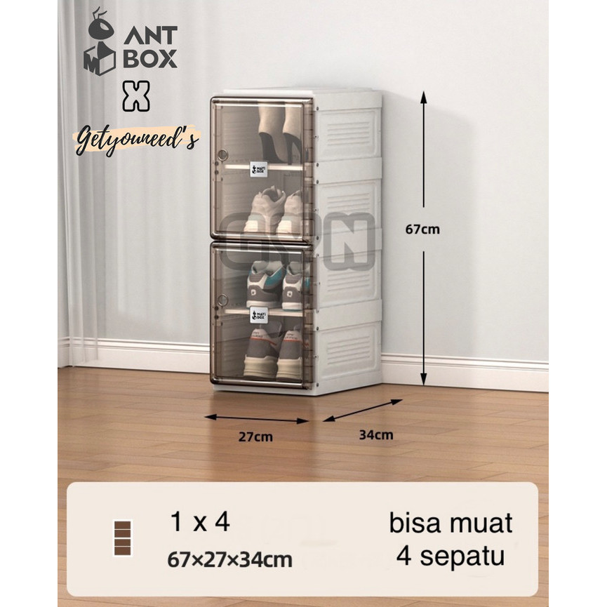 ANTBOX Rak Lemari Sepatu Shoes Cabinet - ANTBOX 1 x 4