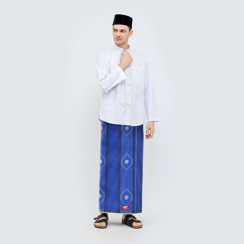 Sarung ATLAS Premium 760 Songket Biru Tua 02