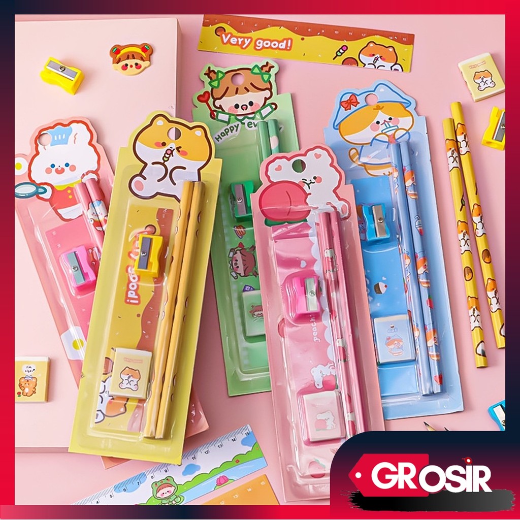 

Grosir - S5692 Alat Tulis Set Mini Stationary / Set Alat Tulis 5 in 1 Karakter / Mini Stationery / Mini Stationery Set Character