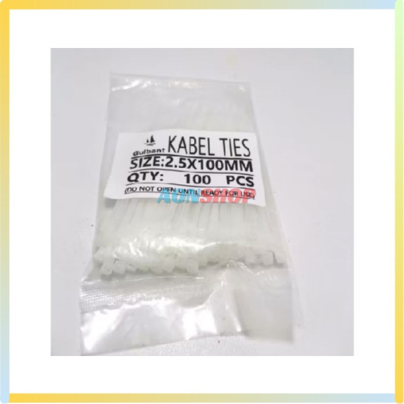 

[AS] Kabel Ties 2,5x100mm Putih Hitam 1pack Isi 100pcs