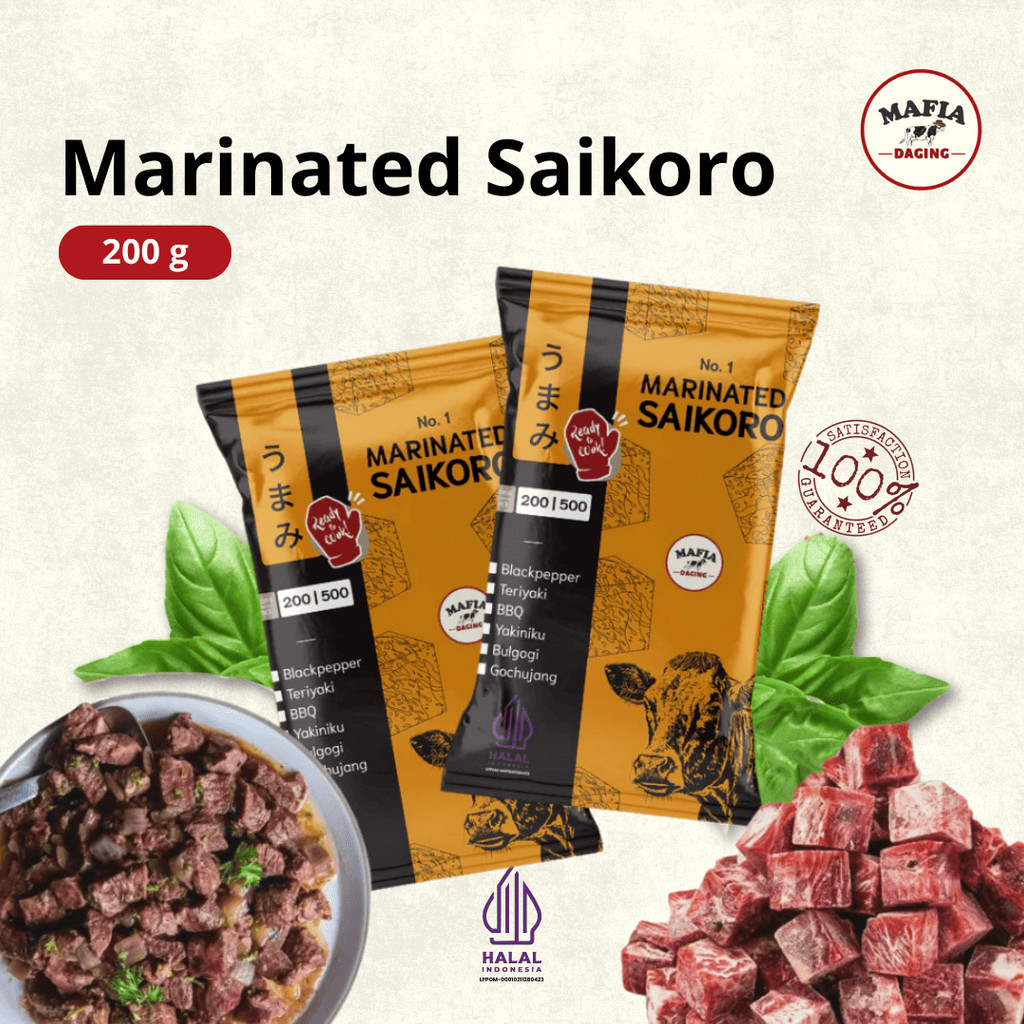 

Marinated Saikoro 200 gram / Saikoro Marinasi Siap Masak 100% Halal