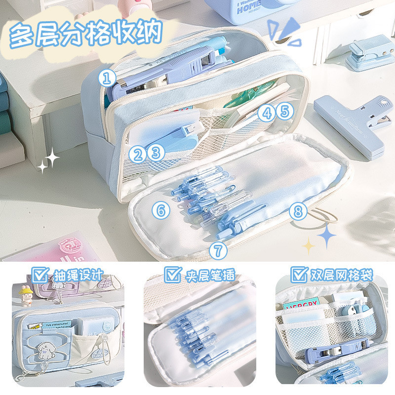 

gk TXS63 Kotak Tempat Pensil Tali Ikat Korea DrawString Desn Cute KTM