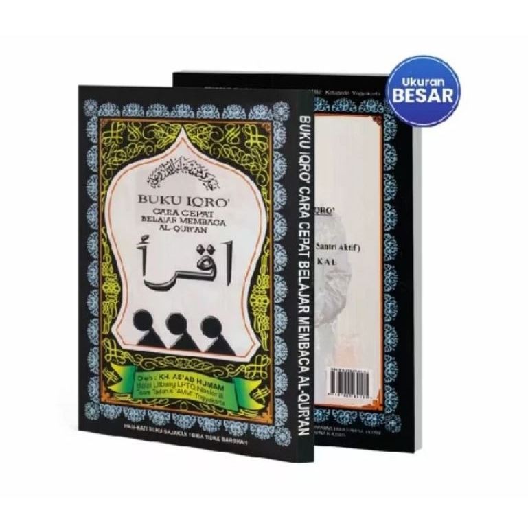 IQRO BESAR | BUKU IQRO | IQRO BESAR HITAM /Buku Iqro Lengkap Jilid 1-6 - Belajar Tajwid & Membaca Al