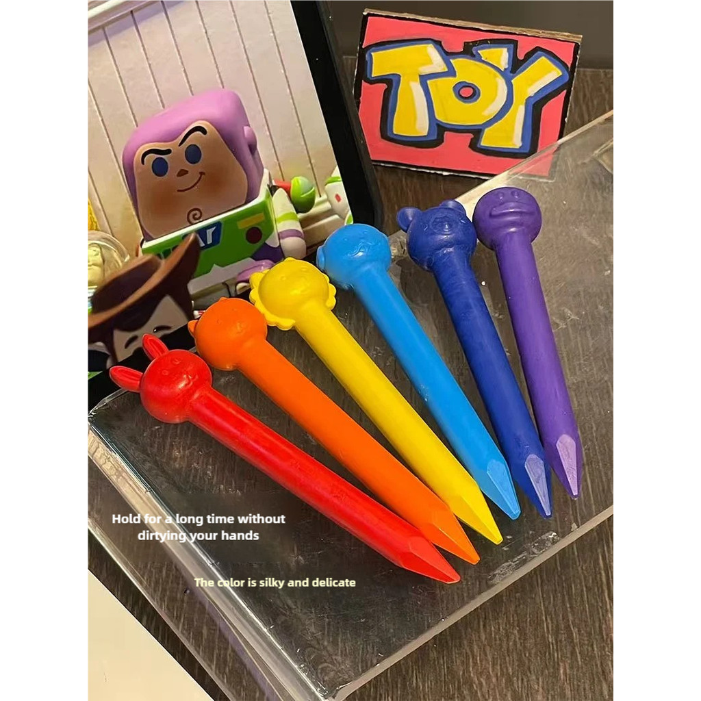 

6/12pcs Color Animal Shape Crayons Do not Dirty Hands Washable Wax Crayon Oil Painting Drawing Sticks Colored Crayons