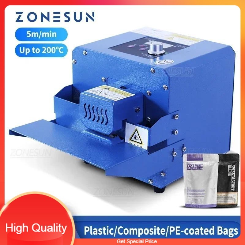 

THE BEST ZONESUN Portable Bag Sealer Roller Sealing Machine Aluminum Foil Composite Plastic Film PE Coated Paper Food Packaging ZS-GLF1
