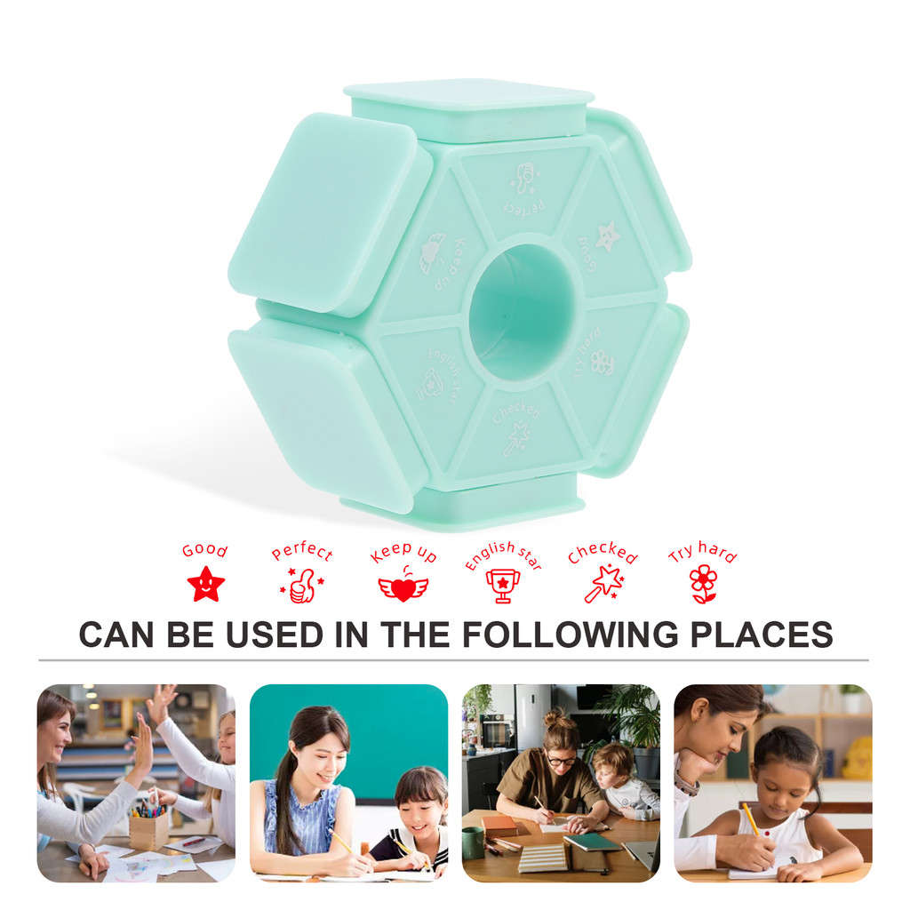 

Teacher's Seal Comment Stamp Teachers Stamps Classroom Supplies for Elementary Portable Multi-side Stampers English Household
