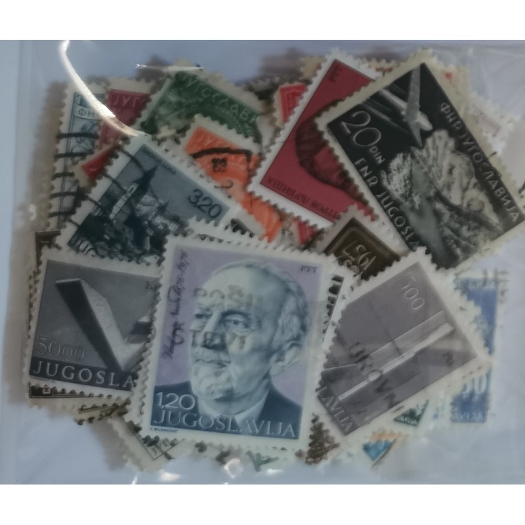 

Yugoslav Stamps 100 Different Real Used Post Stamps Collectible Postage Stamps Scarpbooking Material