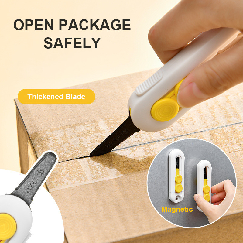 

Magnetic Mini Box Cutter Portable Paper Cutter Cute Folding Knife Pocket Knife Replaceable Blade for Opening Envelope Carton