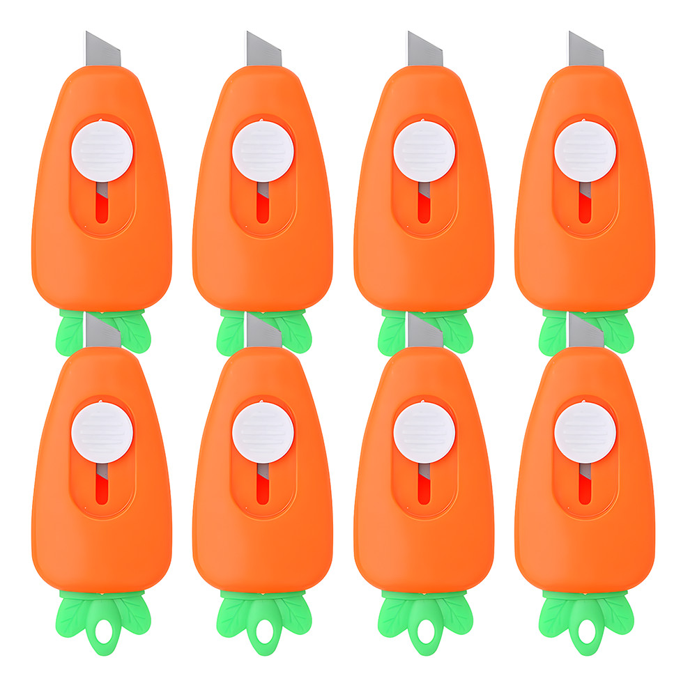 

Cute Carrot Professional Utility Knife Retractable Automatic Portable Mini Kitchen Key chain Paper Hobby Craft Knives Box Cutter