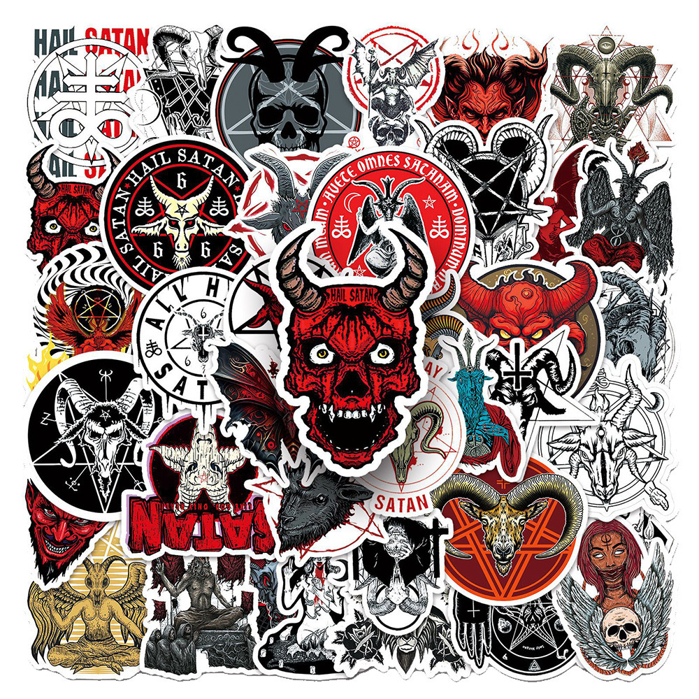 

10/30/50pcs Horror Gothic Devil Satan Cartoon Stickers Decals DIY Phone Case Laptop Diary Dark Cool Graffiti Vinly Sticker Decal
