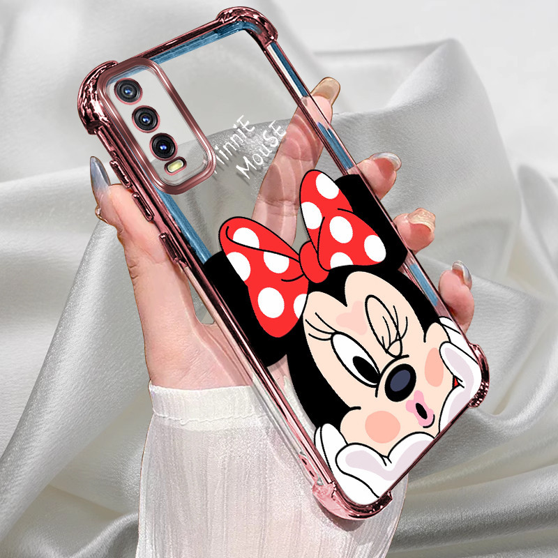 HP Soft Casing Vivo Y20 Case Silikon Untuk Vivo Y20 VivoY20 V2029 Casing Silikon merah muda Kartun C