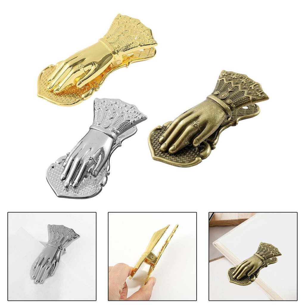 

Vintage Hand Shaped Paper Clip Metal Multipurpose Page Holder Paper Clamp for Journaling Home Office Reading Travelers Scrapbook