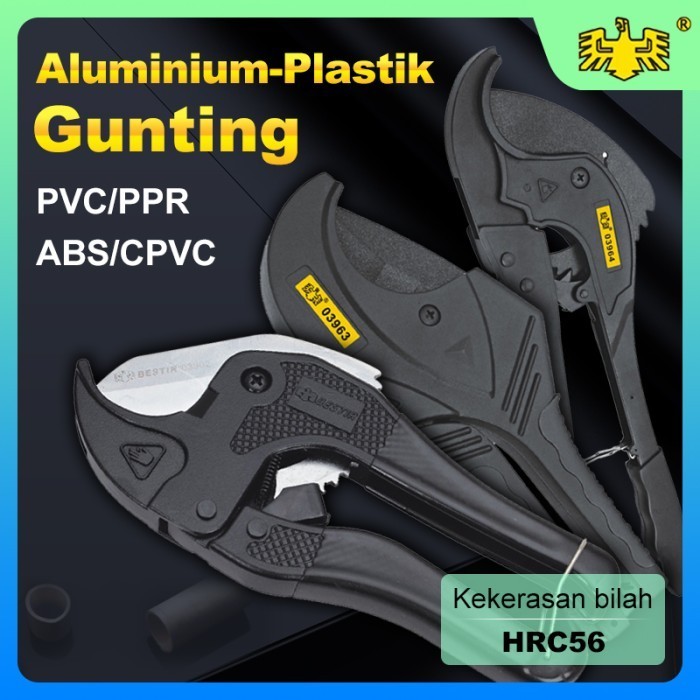 

GUNTING PIPA PVC RACHET 0 - 65mm / PVC PIPE CUTTER BESTIR 03963