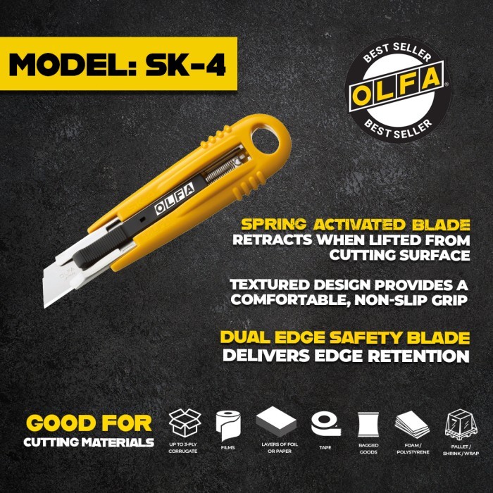 

Pisau Cutter SK-4 OLFA Self-Retracting Safety Knife