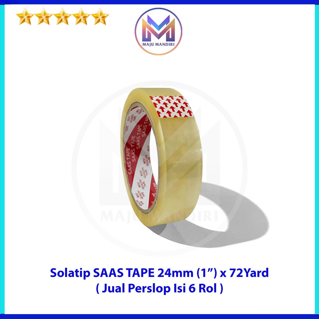 

Solatip SAAS Ukuran 1" Inch / Isolasi Bening 24mm x 72 yard