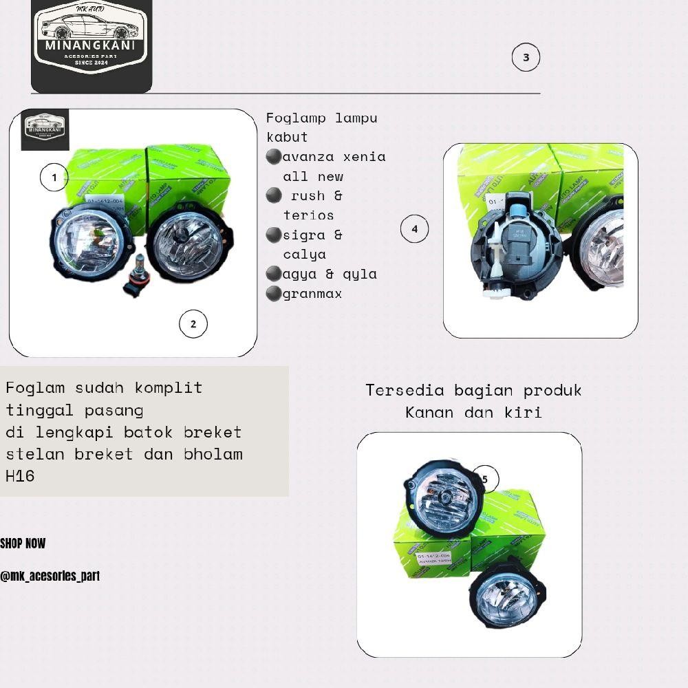 foglamp lampu kabut bemper depan mobil avanza all new xenia sigra calya ayla agya luxio rush terios 