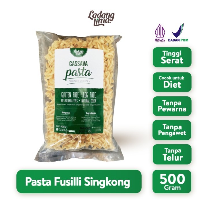 

Pasta Fusilli 500g - Ladang Lima Cassava Pasta Gluten Free