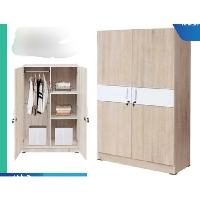 LEMARI PAKAIAN WARDROBE LEMARI ANAK GRACE LEMARI 2 PINTU BABY LOCKER - RAK DAN GANTUNG