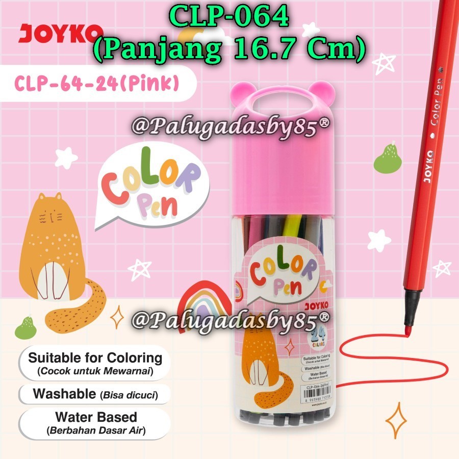 

(1 Set Isi 24 Warna) GROSIR Color Pen JOYKO CLP-064-24 / Color Pen Pulpen Pena Warna Joyko CLP-064