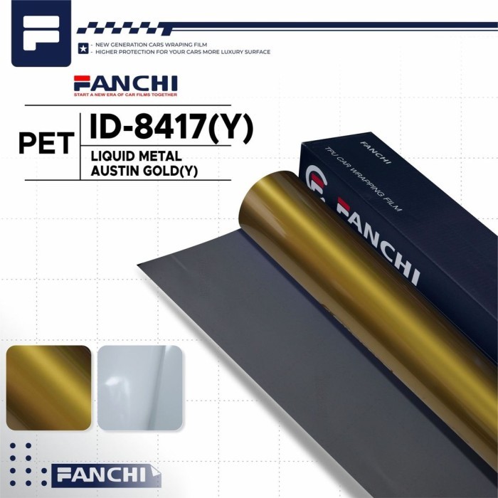 

152CM Sticker FANCHI ID-8417 Y Liquid Metal Austin Gold PET 152CM permeter