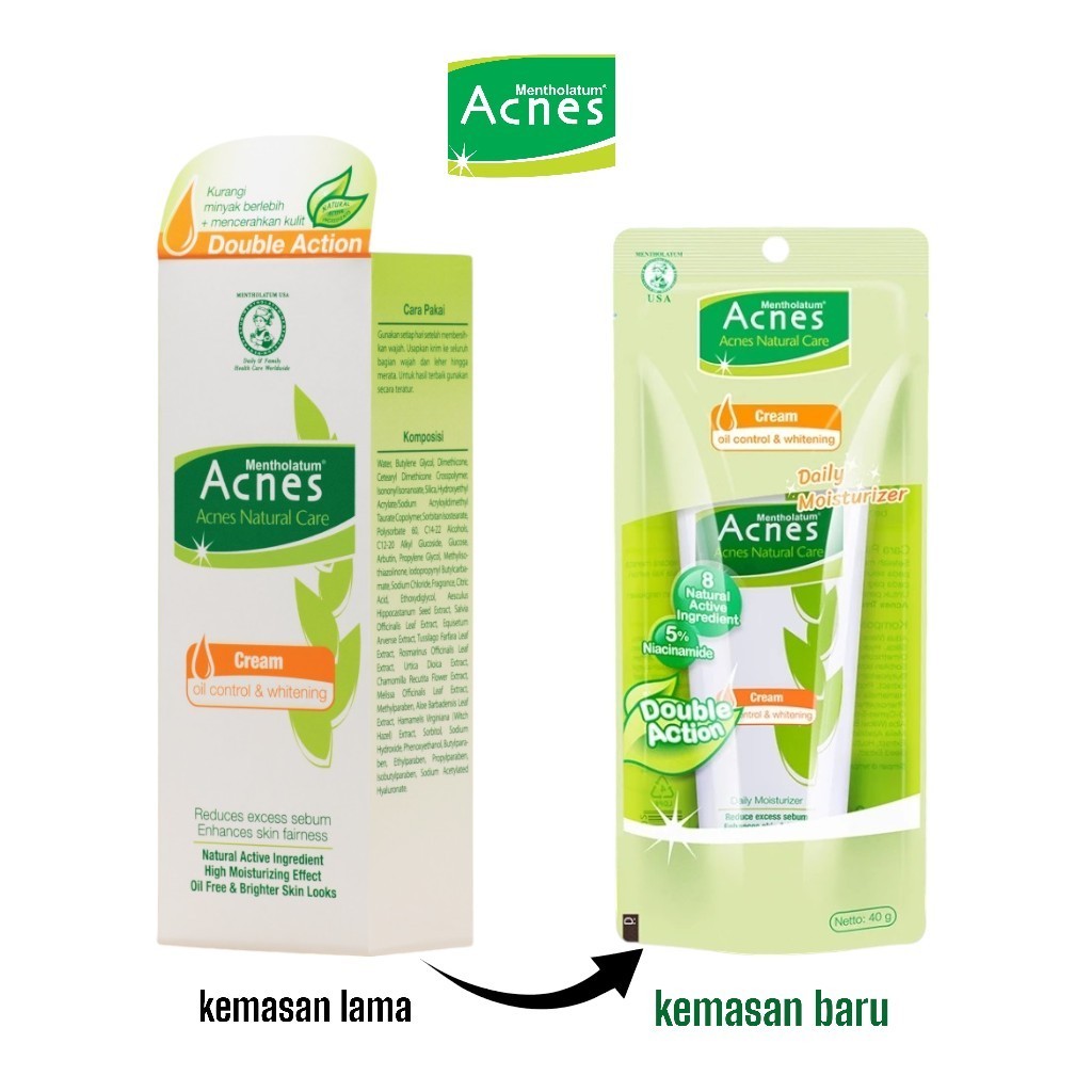 Acnes Oil Control & Whitening Cream 40 g - Pelembab Wajah