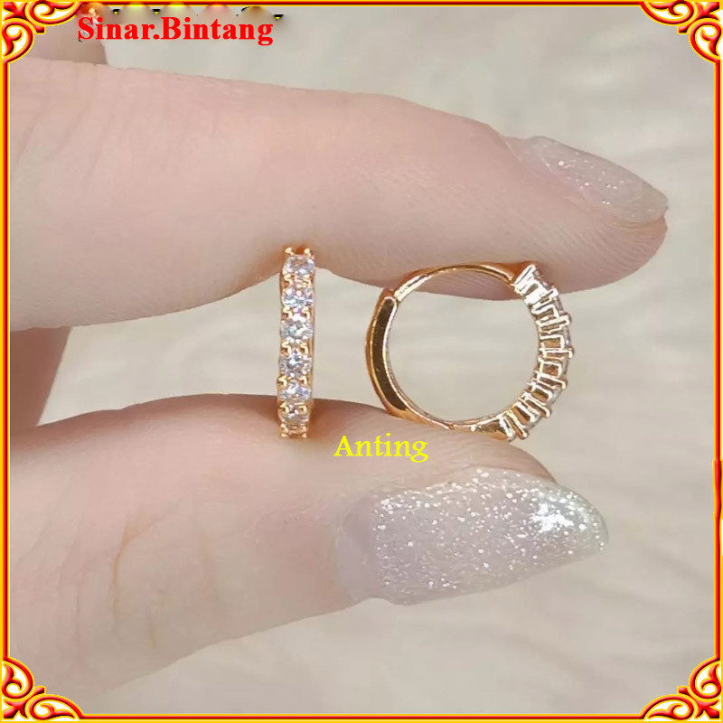 promo....anting emas mudah 24k kadar free surat kadar 17,7 motif mata putih