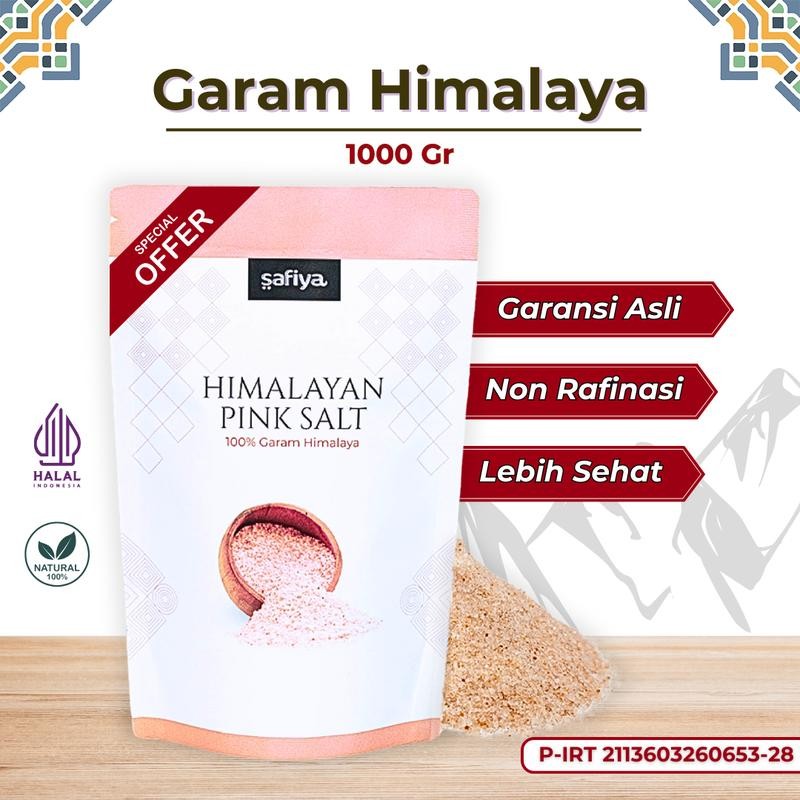 

Garam Himalaya 1 Kg Safiya Himalayan Pink Salt Penyedap Rasa Natural
