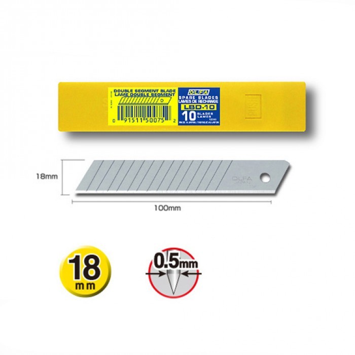

Olfa Refill Cutter 18mm Spare Blade LBD-10 (10pcs per pack)